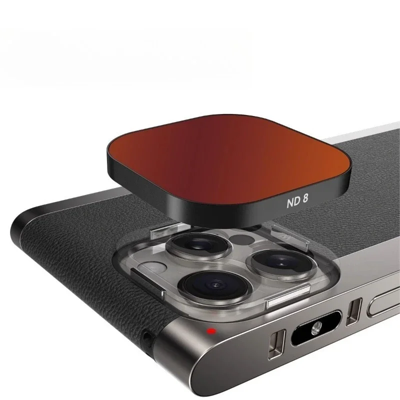 For square magnetic attraction, the filter set is suitable for 13141516pro metal max mobile phone case.