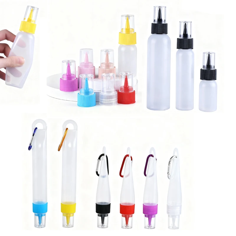 30 pz portatile 30 ml-120 ml vuoto PE plastica spremere colla contagocce bottiglie con coperchio antipolvere contenitore campione da viaggio per vernice a inchiostro liquido
