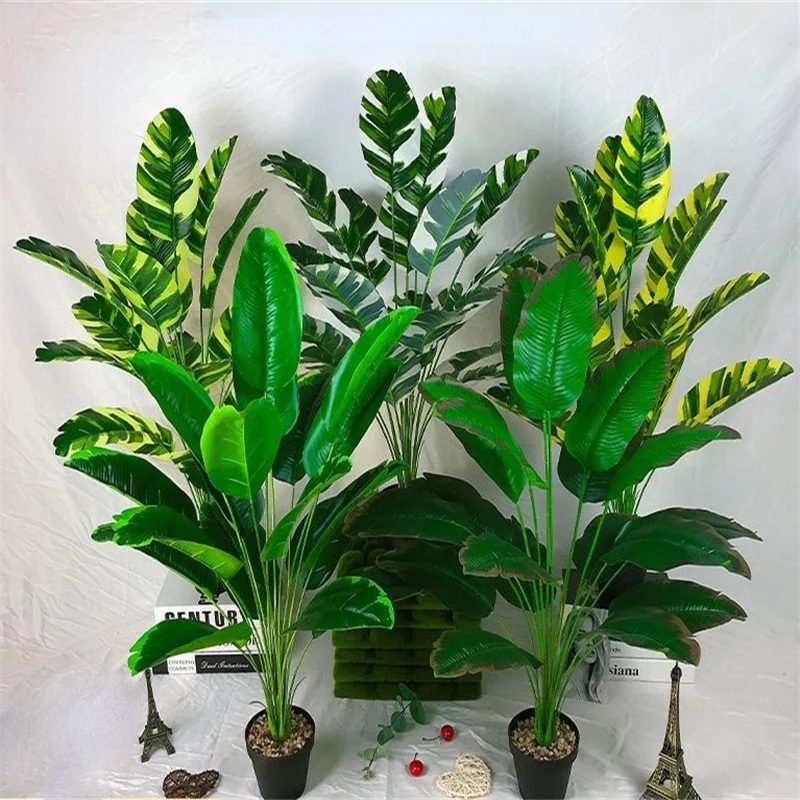 Plantas Artificiales Para Decoracion Artificial Leaf Plants Large Fake Banana Tree Leaves  Garden Home Living Room Decor Outdoor