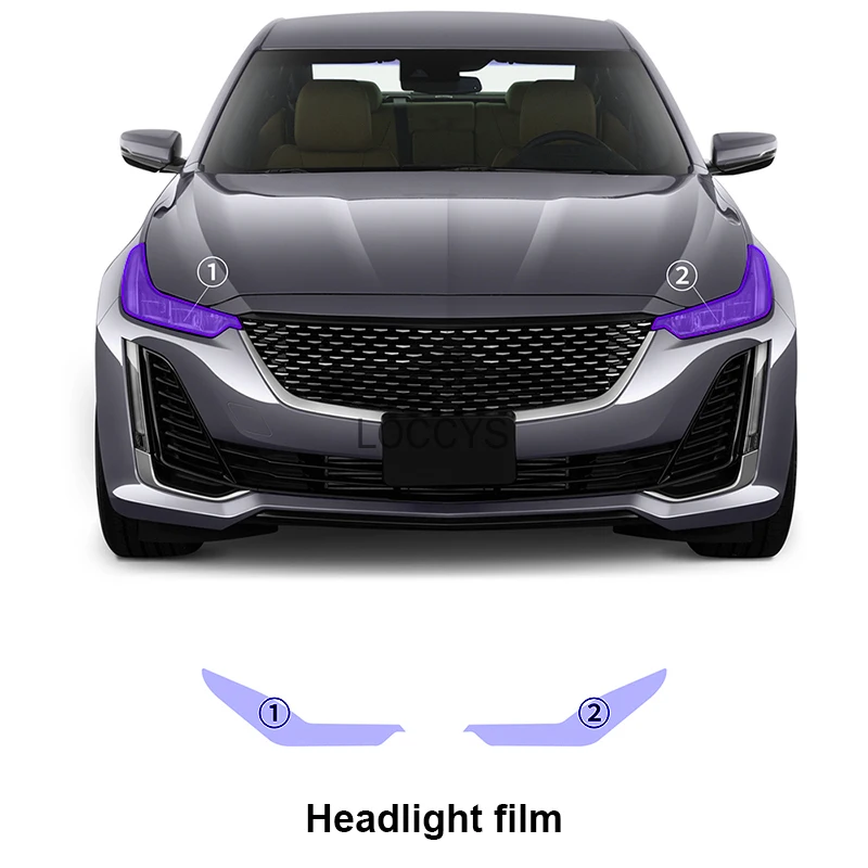 

For Cadillac CT5 Luxury/Premium 2020-2024 PPF TPU Smart Photochromic Headlight Protection Film Self-healing Anti-scratch Film