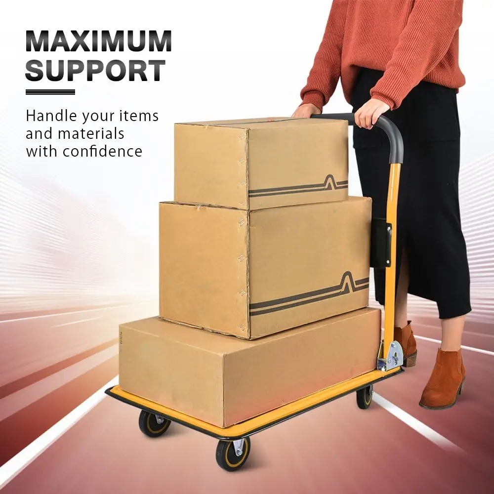 Easy Storage and 360 Degree Swivel Wheels with 330lb Weight Capacity, Yellow Color