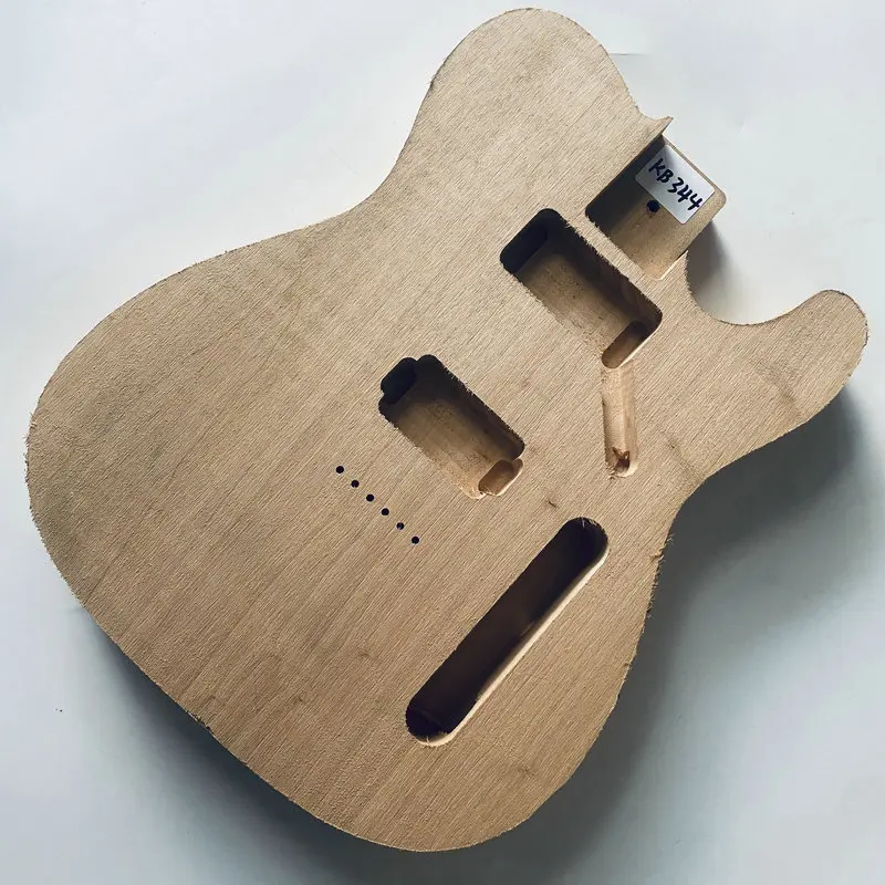 kB344  Tele Electric Guitar Body Solid Alder Wood HH Pickups 6 Strings Through for TL Replace and DIY Unfinished Surface Dirty