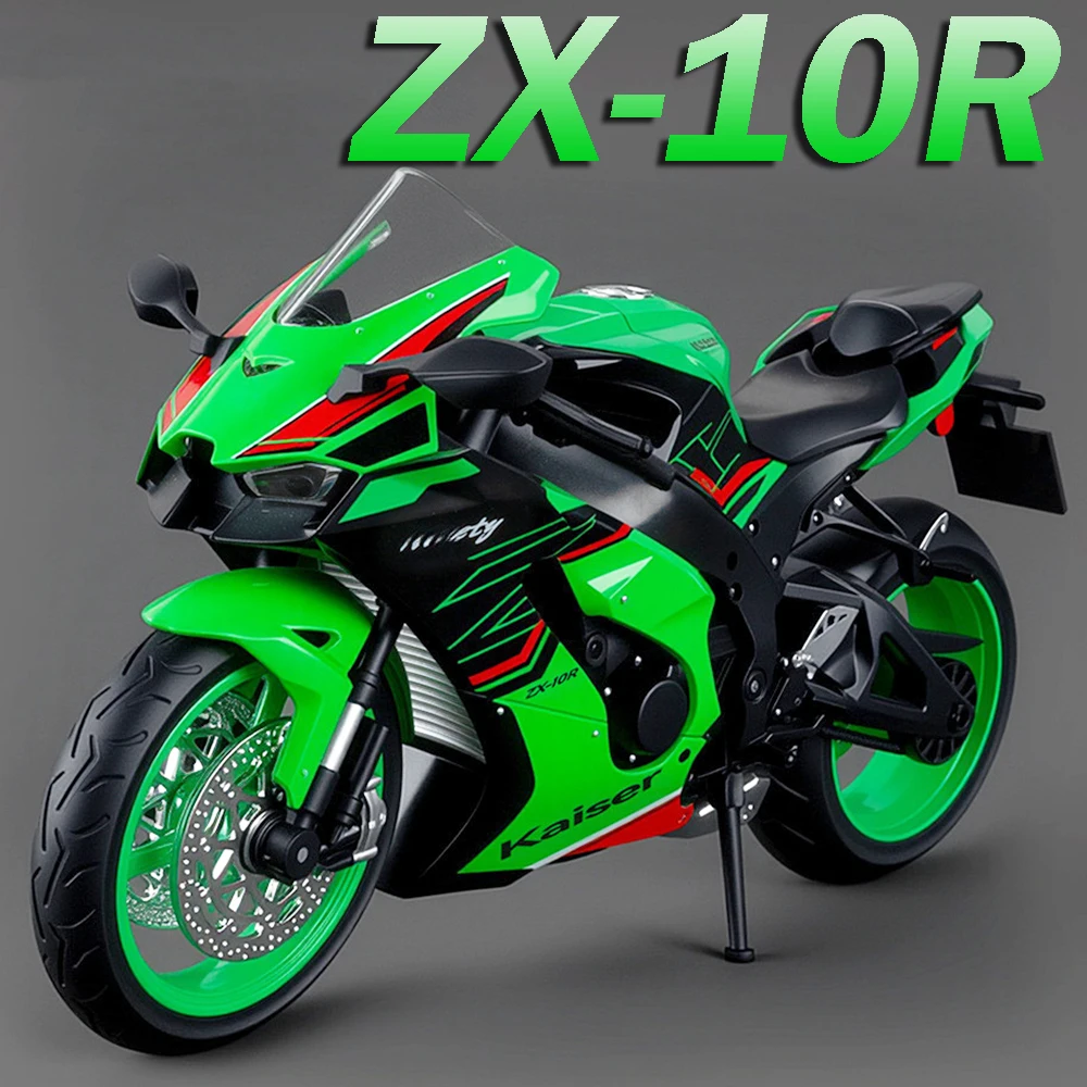 

1:9 Kawasaki ZX-10R NIJIA H2R модель мотоцикла игрушки сплав литой под давлением миниатюрные мотоциклы звук свет амортизация подарки для детей