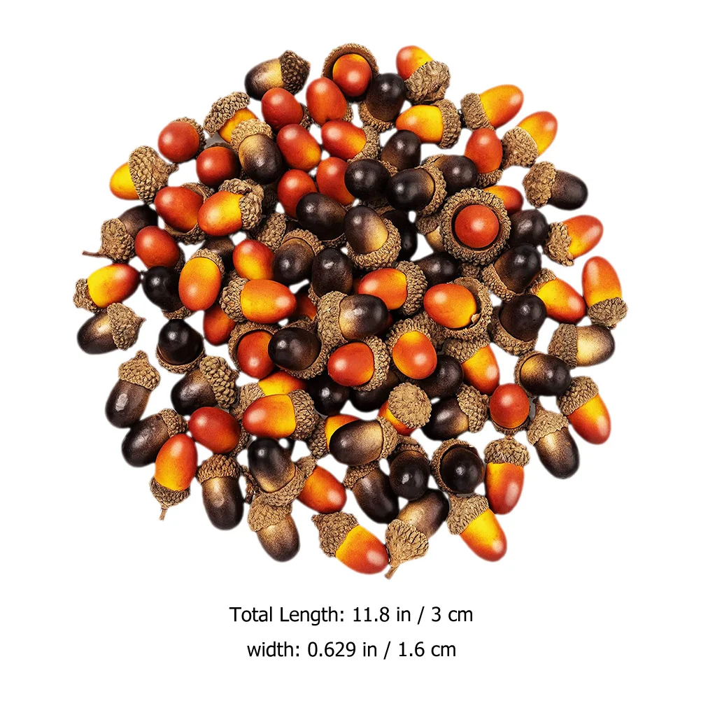 

50Pcs Simulation Acorns Christmas Tree Ornaments Reusable Plastic Decorations for Parties Events Simulation Acorn