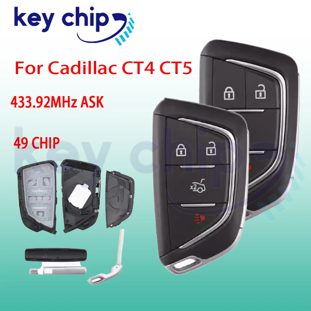 Xt5 XTS CTS SRX ATSL XT4 CT6 ATS Escalade ESV DTS ELR STS 2014-2018 Modified Car Key Fob Case Shell Housing for Cadillac