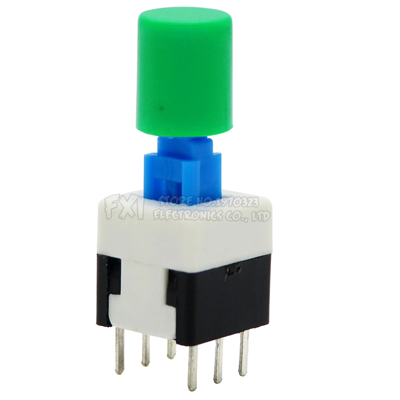 10Sets = 20PCS 8*8mm with cap Locking Latching Push Tactile Power Micro Switch Kit 6 Pin Button Switches 8x8mm