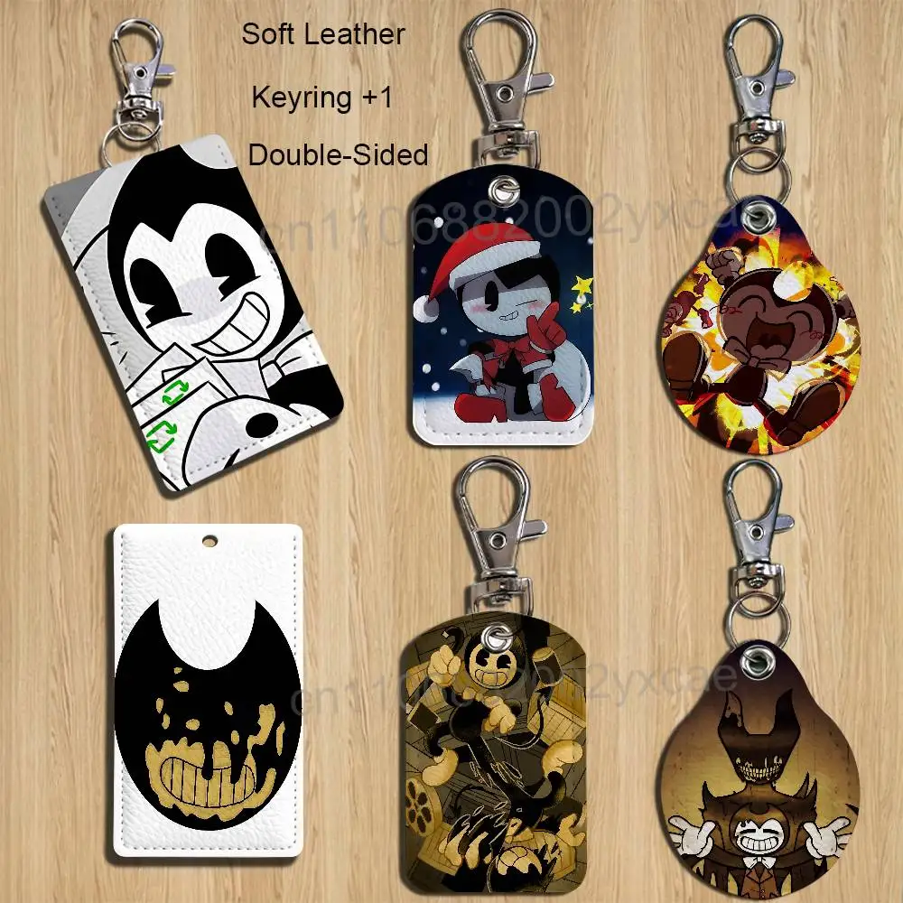 

game Etsy BATIM Bendy Cartoon Singer Anime Card Keychain Fashion Pendant Bag ID Door Card Case Bus Card Cute Adult