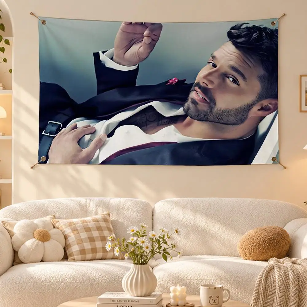 Pop Singer Ricky Martin Flags Wall Hanging Flag Banner Living Room Bedroom Home Decor HD Fabric Aesthetic