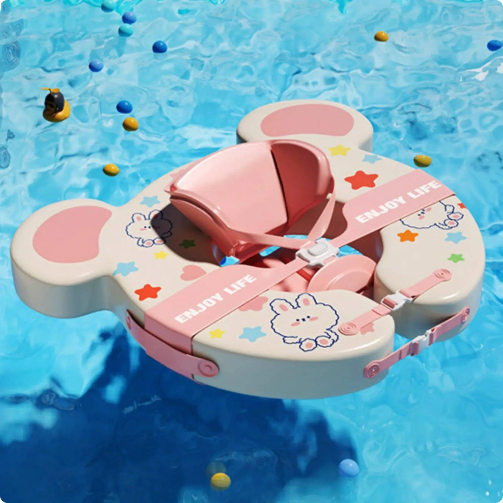 Adjustable Baby Bath Lounger Inflatable Infant Flotation Device with Pearl Cotton Padding for Home Use