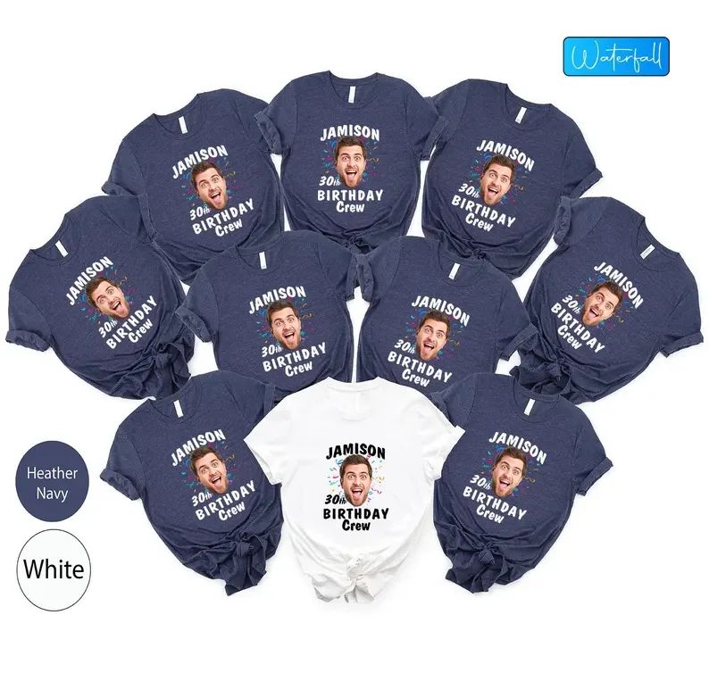 Custom Birthday Face Photo Name Shirt, Personalized Photo Birthday Party Tee, Birthday Gift, Custom Face Birthday Tshirt