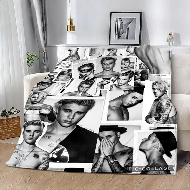 Popular Singer Justin Bieber Printed Blanket Picnic Blankets Warm Blanket Soft and Comfortable Blanket Home Travel Birthday G@0