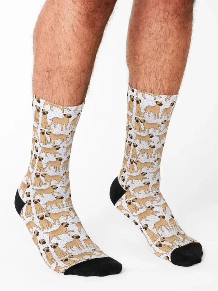 Cute border terrier pattern Socks new in's happy floral Hiking boots Designer Man Socks Women's
