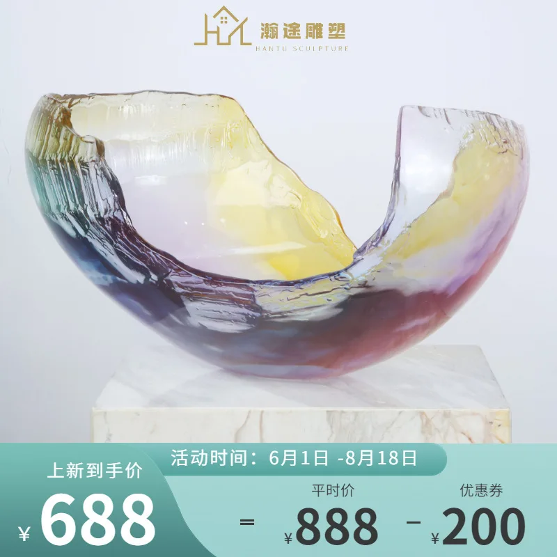 Cornucopia Creative Transparent Resin Ornament Sculpture Model House Sales Office Living Room Hall Desktop Crafts
