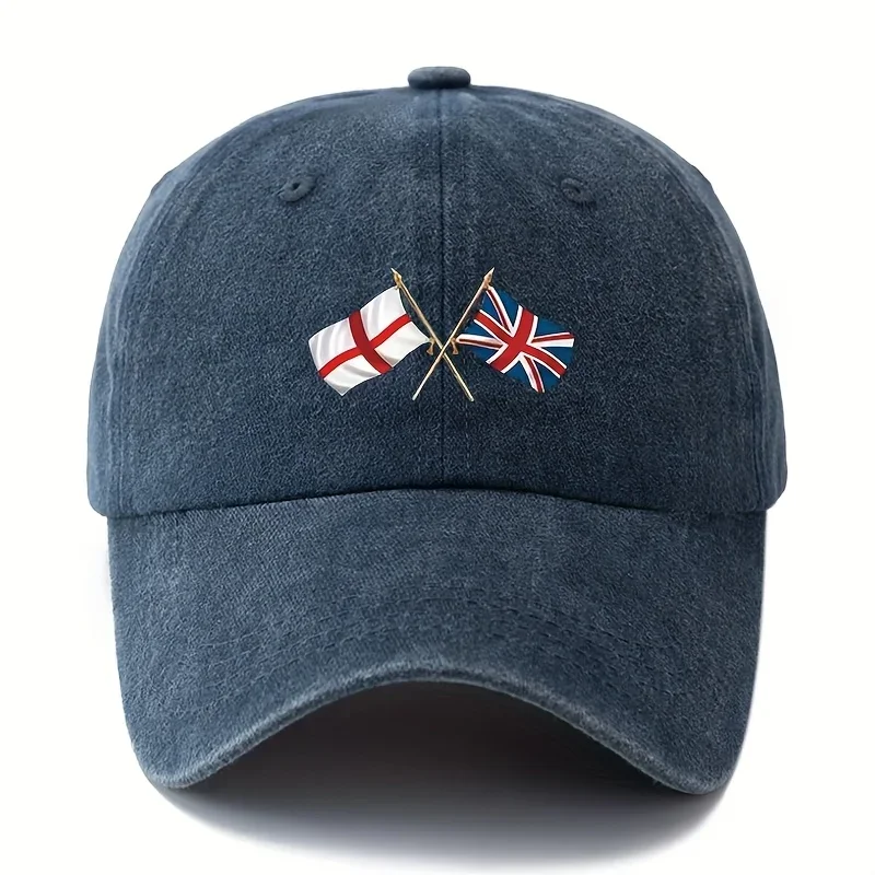 Stylish And Adaptable Printed Baseball Cap Featuring The England Union Jack, A Classic Retro Lightweight Hat Ideal For Truck Dri