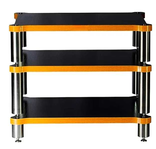 Shock Absorbing Solid Wood HiFi Rack, Audio Cabinet for Amplifier, Speaker and Projector Placement