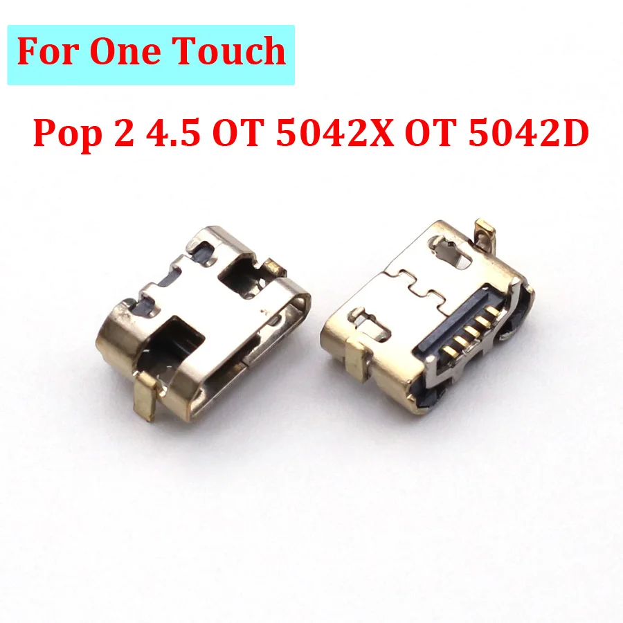 

10-200pcs micro mini USB connector charger charging jack socket dock port plug female for One Touch Pop 2 4.5 OT 5042X OT 5042D