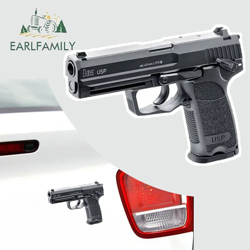 EARLFAMILY-pegatina de vinilo para coche Heckler & Koch USP Blowback, pegatina para parabrisas, calcomanías de impresión personalizadas de Anime Hip Hop, 13cm x 10,1 cm