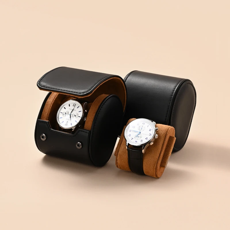 Oirlv Portable Jewelry Box Jewelry Organizer Roll 1 2 3 slot Watch Storage Box With Pillow Wristwatch Bag Gift Box Watch Case image 2