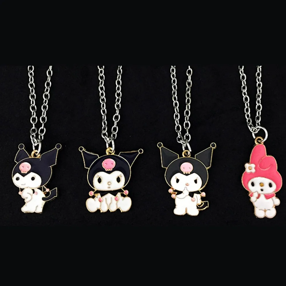 Sanrio cartoon necklace Children\'s Hello Kitty Kuromi Pendant Necklace Point Womens Fashion Necklace Girlfriend Accessories Gift