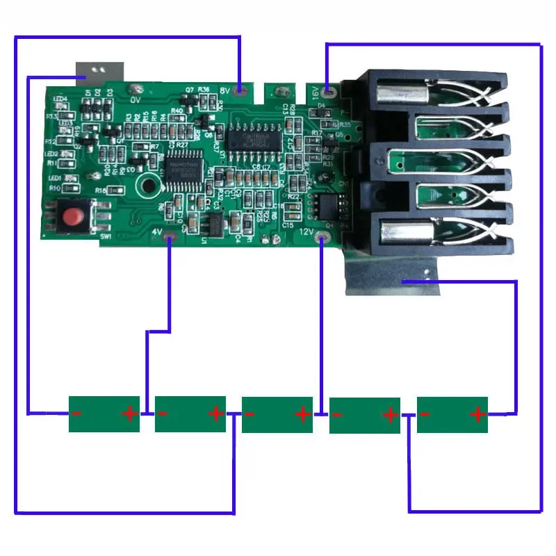 Imagem -06 - Li-ion Case Plástico Bateria Pcb Carregamento Proteção Circuit Board Box Shell para Milwaukee Lithium Ion Battery Housings 18v 21700
