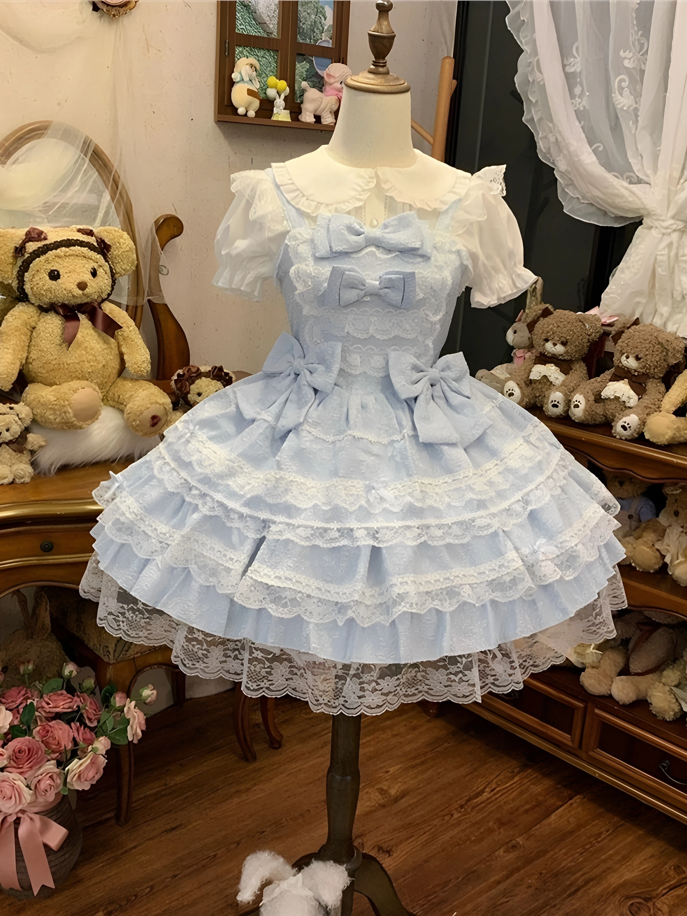Angel Wing Original Design Lolita Dress Doll Sensation Strapless Summer Skirt JSK Women's Puffy Skirt Ready Stock All Scenarios