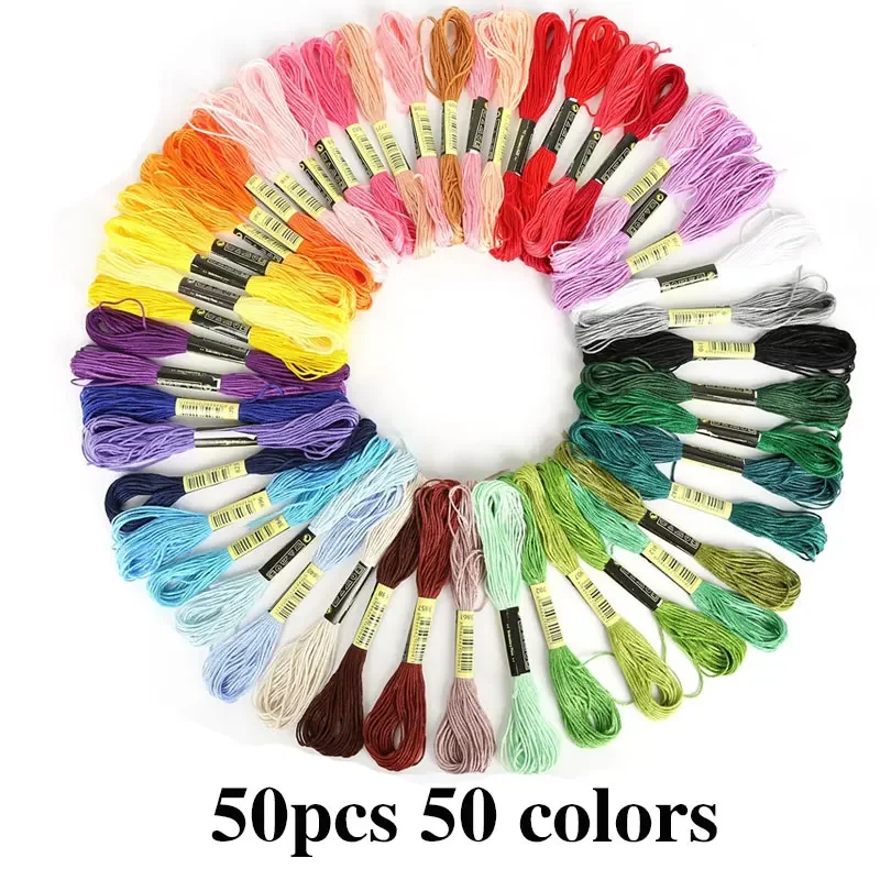 5/8/50/100 Stück Mix Farben Stickgarn Baumwolle Nähen Stränge Regenbogen Baumwolle & Seide Stickgarne für DIY Armbandherstellung