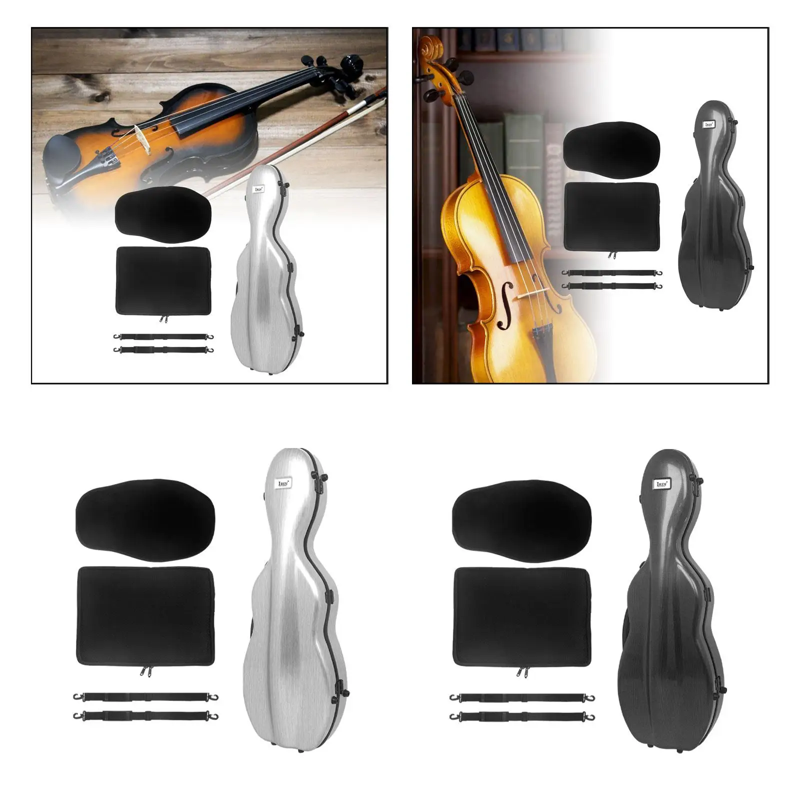 4/4 Full Size Violin Case Adjustable Straps for Beginner Rehearse Outdoor