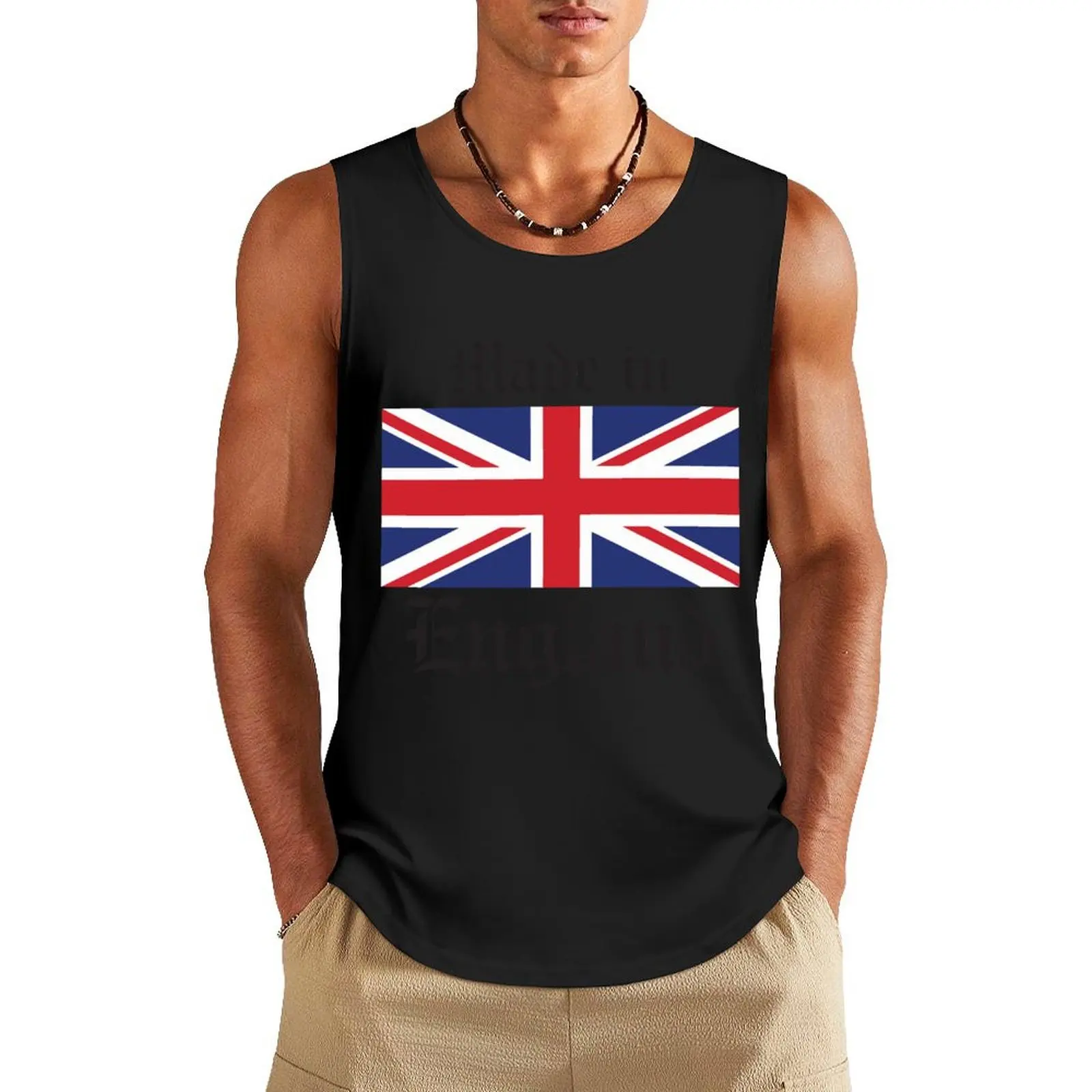 

Made in England Union Jack, Funny English British Humor Tank Top singlet for men Sleeveless men