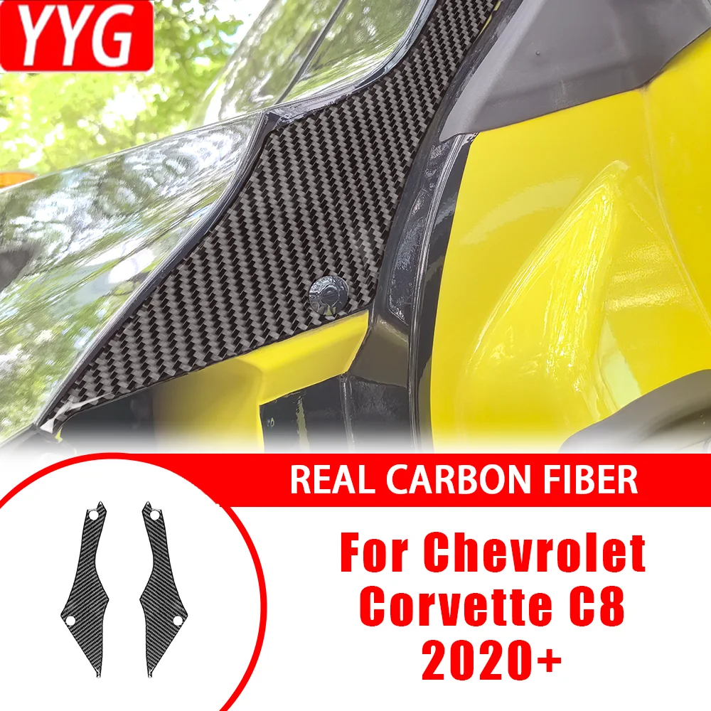 Carbon Fiber Car Accessories Rear Door Inner Panel Interior Cover Tirm Sticker Modification For Chevrolet Corvette C8 2020+
