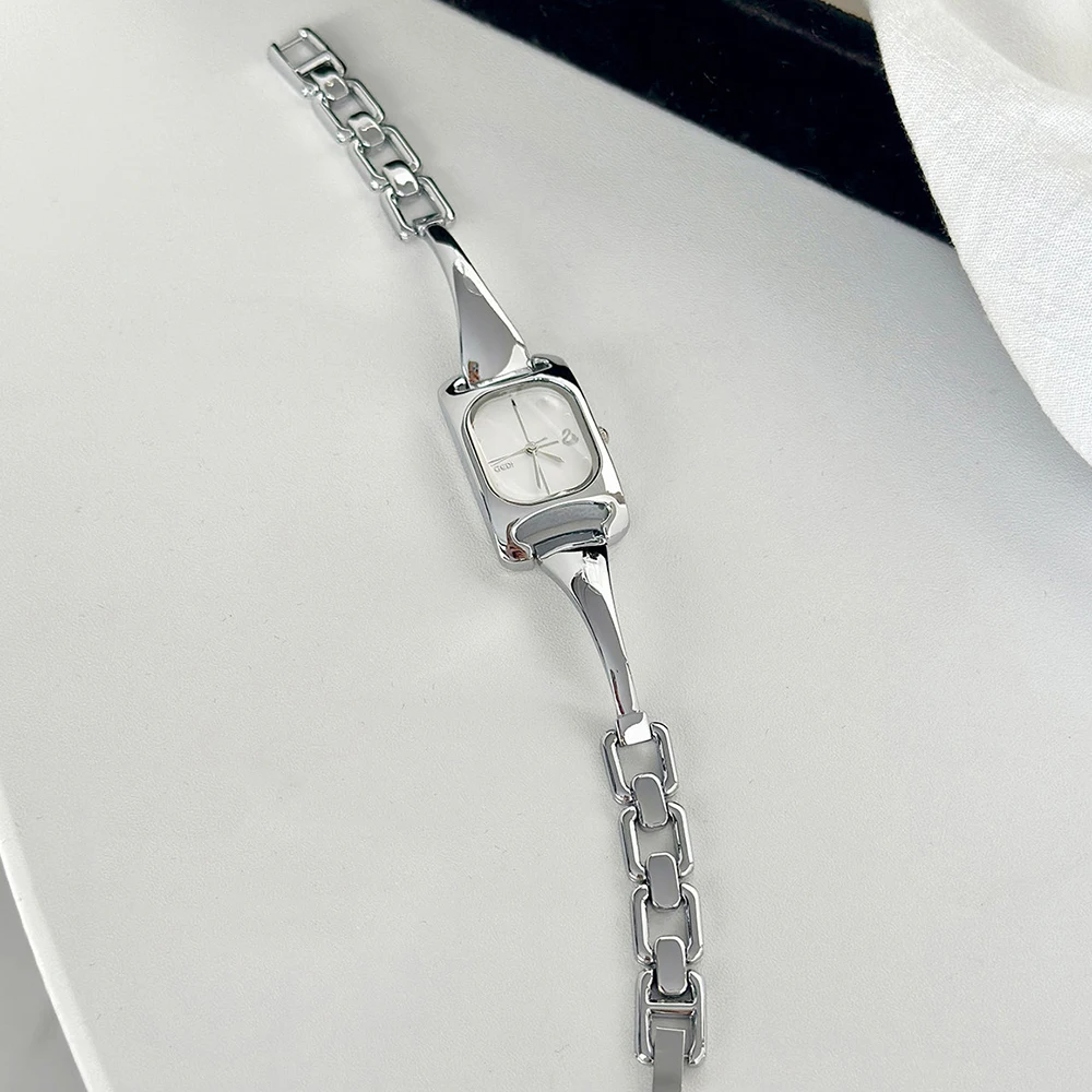 GEDI 2026 New Fashion Watches for Woman Elegant Women's Small Square Quartz Wristwatch Silver Bracelet Ladies Dress Watch
