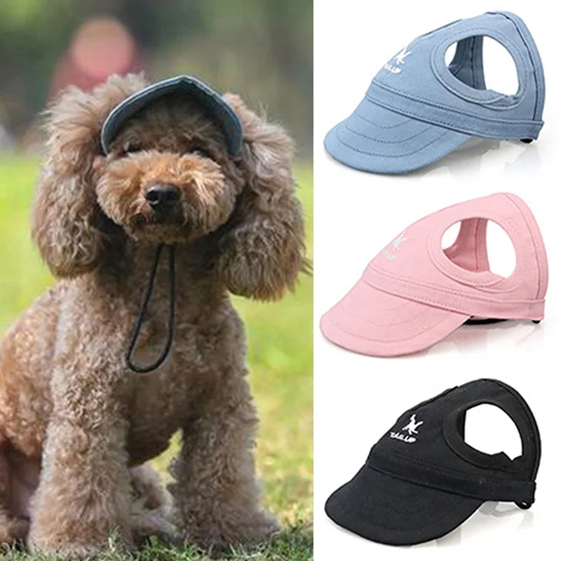 Pet Dog Caps Summer Solid Color Cap Small Puppy Pets Dog Baseball Visor Hat Outdoor Accessories Sun Bonnet Cap Travel Helmet