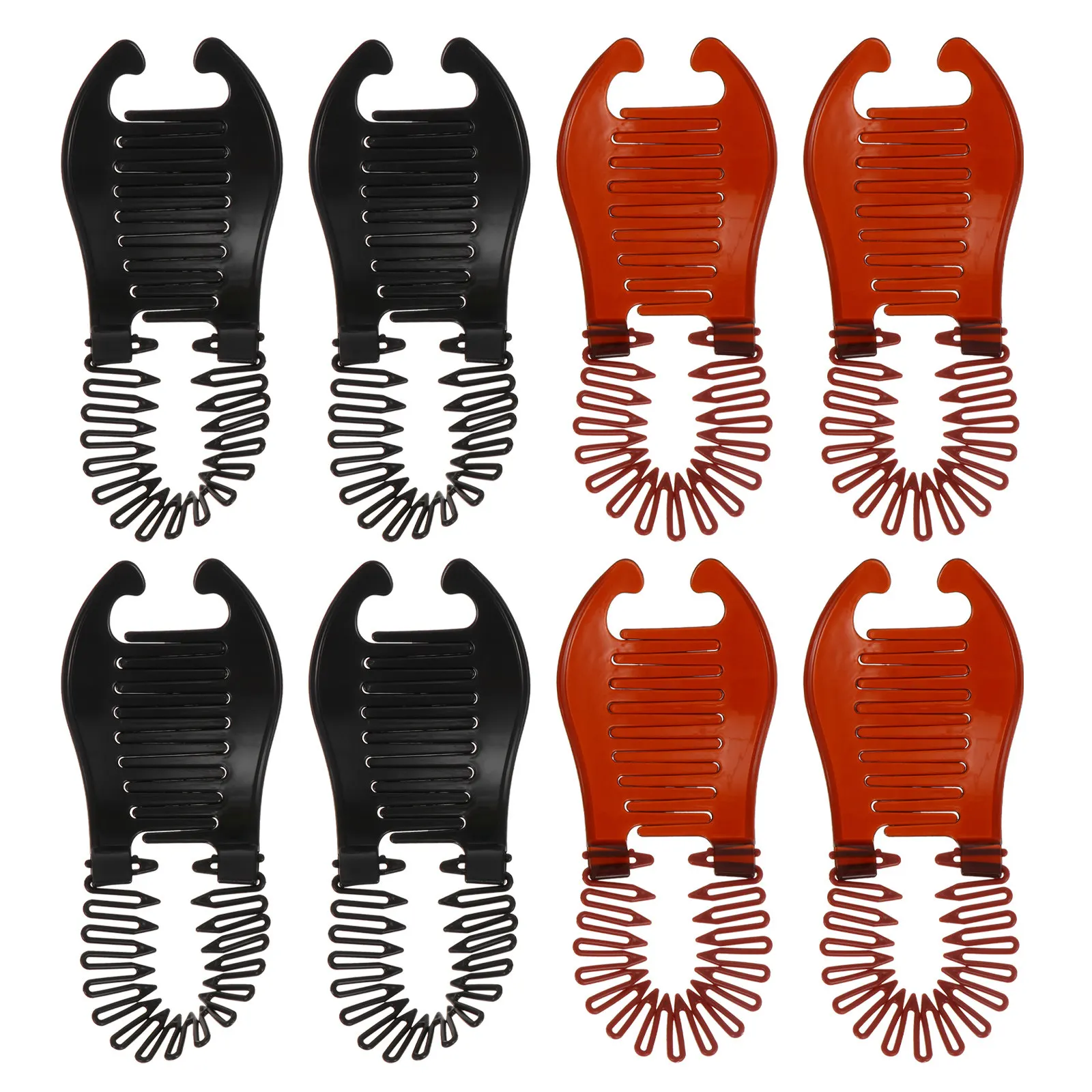 8Pcs Side Hair Comb Banana Clips Set Robust Teeth Hair Clamp Holding Tool for Girl Hairstyling Haircut Holder Headdress