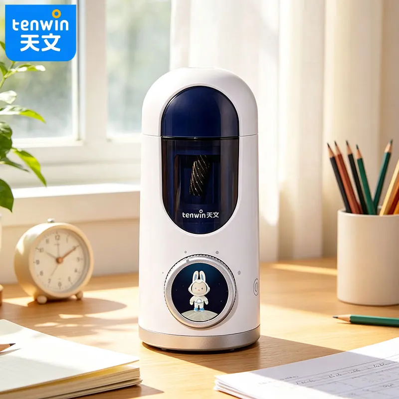 Tenwin Automatic pencil sharpener charging. Long-lasting battery life. Home student electric pencil sharpener and pencil cutter.