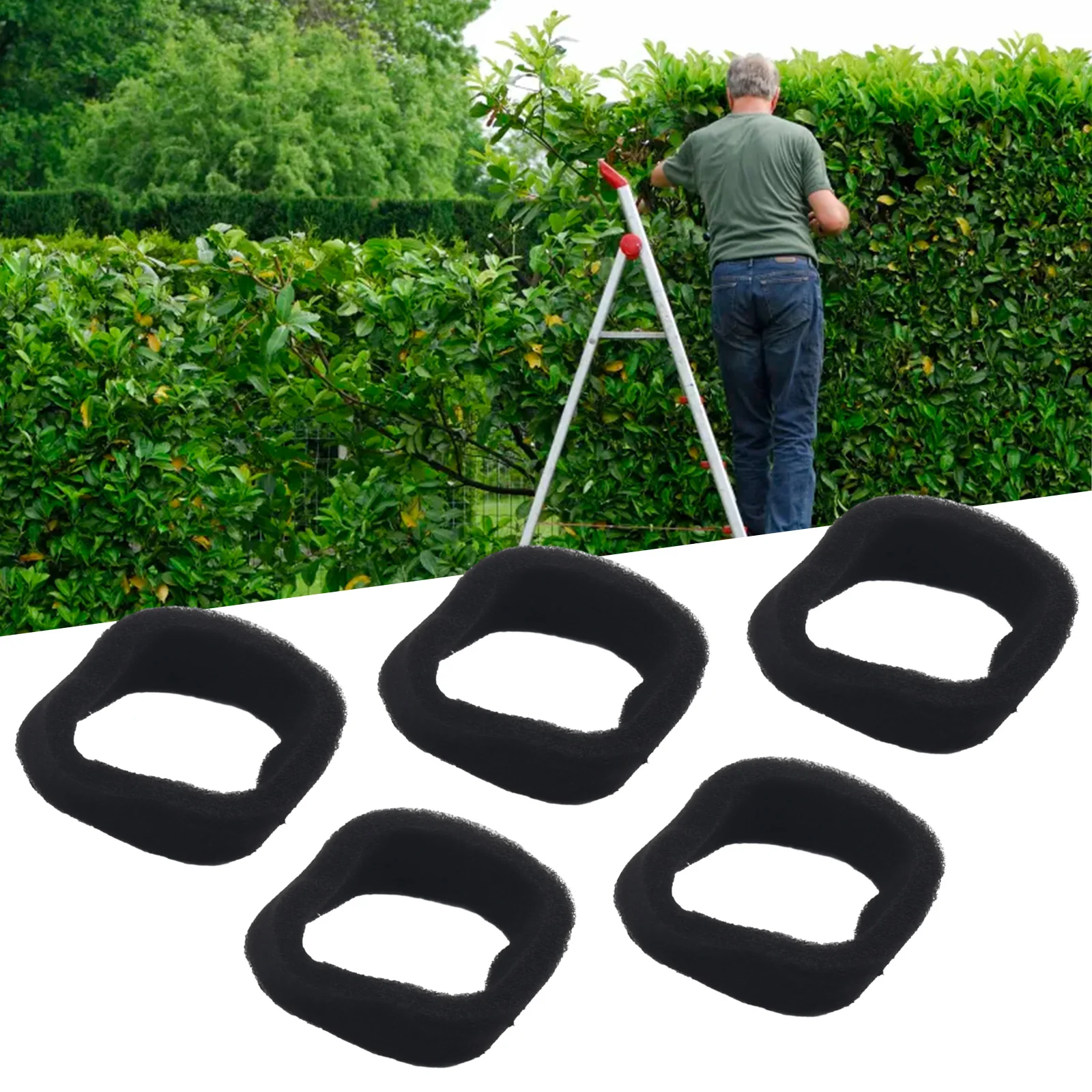 5 PCS Air Filter Sponge 50mm X 43mm  For Strimmers String Trimmer Assembly Parts Garden Power Tool Replacement Accessories