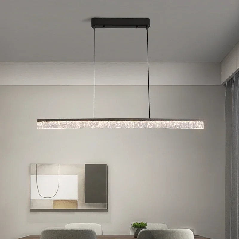 Preto led luzes pingente para sala de jantar cozinha 100cm 120cm suspender lâmpada lustre pendurado luminária led