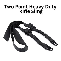 Tactical Two Points Sling Bungee Shoulder Strap Durable Nylon Rifle Belt Heavy Duty Sling for Outdoor Hunting Sports Accessories