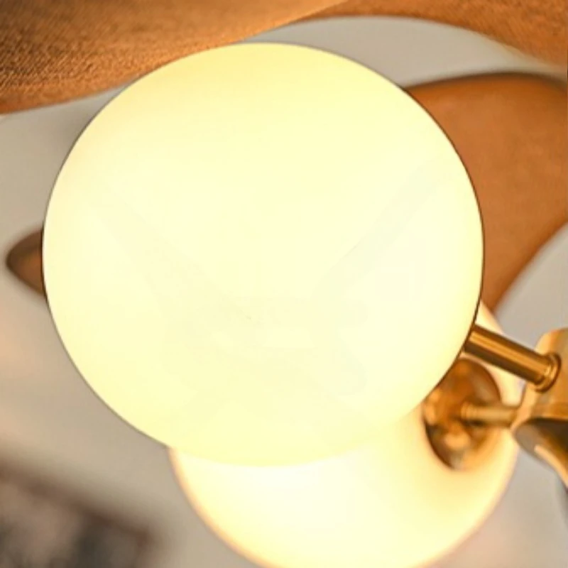 منتصف الطراز القديم الزجاج قلادة أضواء حماية العين الجوز اللون الرجعية غرفة المعيشة وابي سابي غرفة نوم LED الثريات المعلقة #6