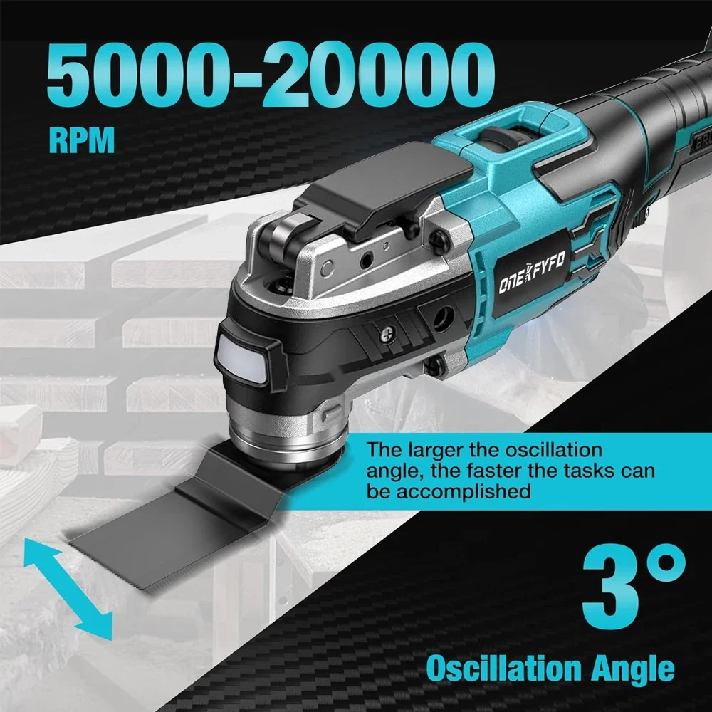 Cordless Oscillating Multi Tool 6 Gears Electric Cutting Polishing Trimming Renovator Machine for Makita 18V Battery（no Battery）