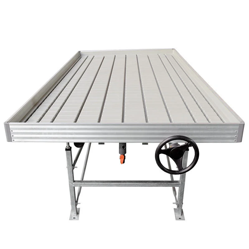 Large Agricultural Hydroponic Flood Tables and Trays Movable Rolling Double Layer Benches Ebb and Flow Table ABS