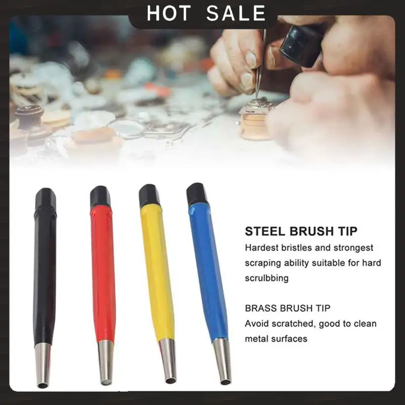 24-Hour Delivery 8Pcs Watch Rust Cleaning Pen Scratch Brush Pen Set Portable Fiberglass Nylon Steel Brass For Electrical Circuit