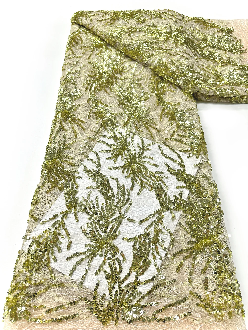 

Bridal Wedding Lace Fabric 2026 High Quality African Sequin Lace Fabric French Tulle Lace Embroidery Party Dress Sewing Material