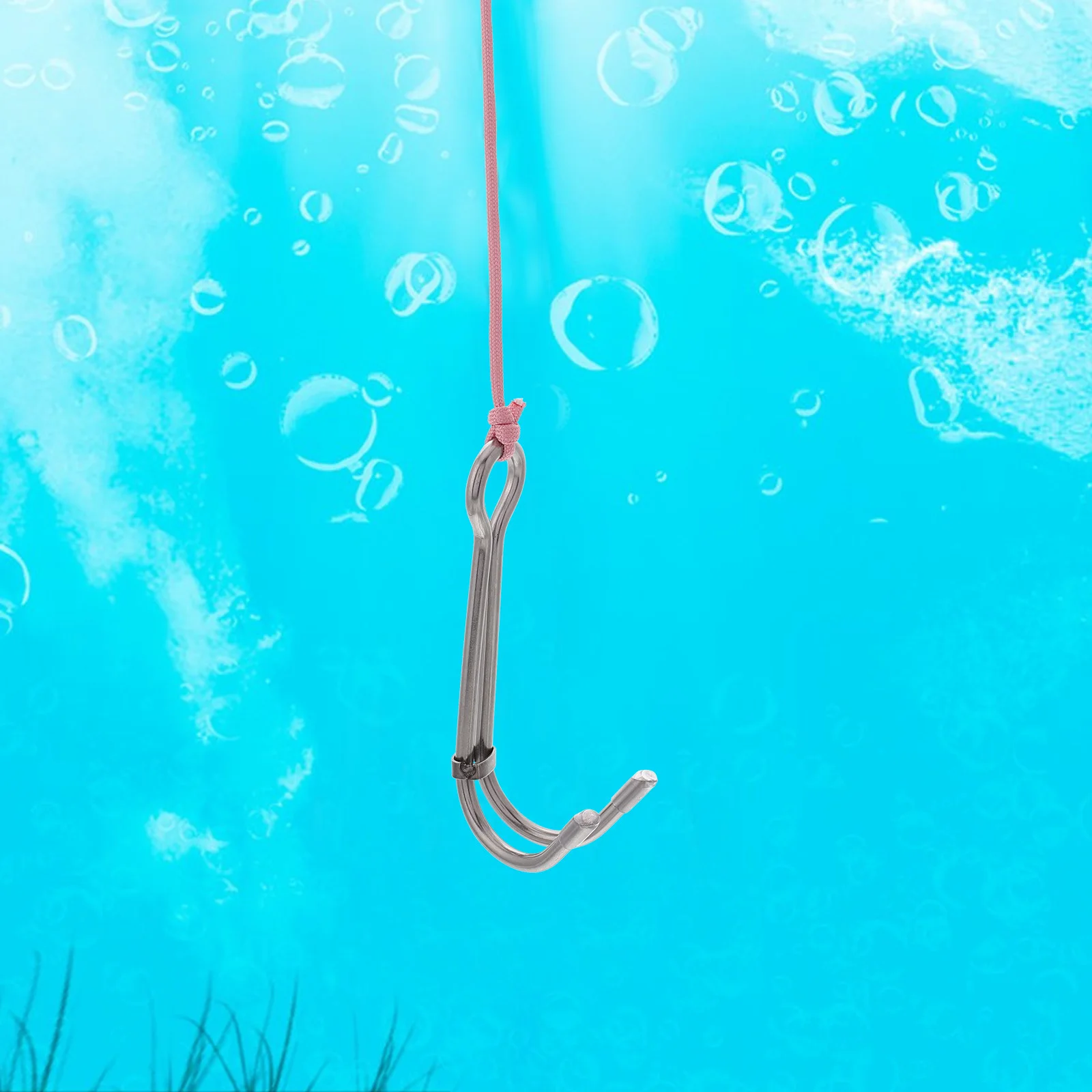 

Double Reef Stainless Steel Diving Hook Safety Lanyard Secure Scuba Drift Diving Gear Durable Seawater Resistant