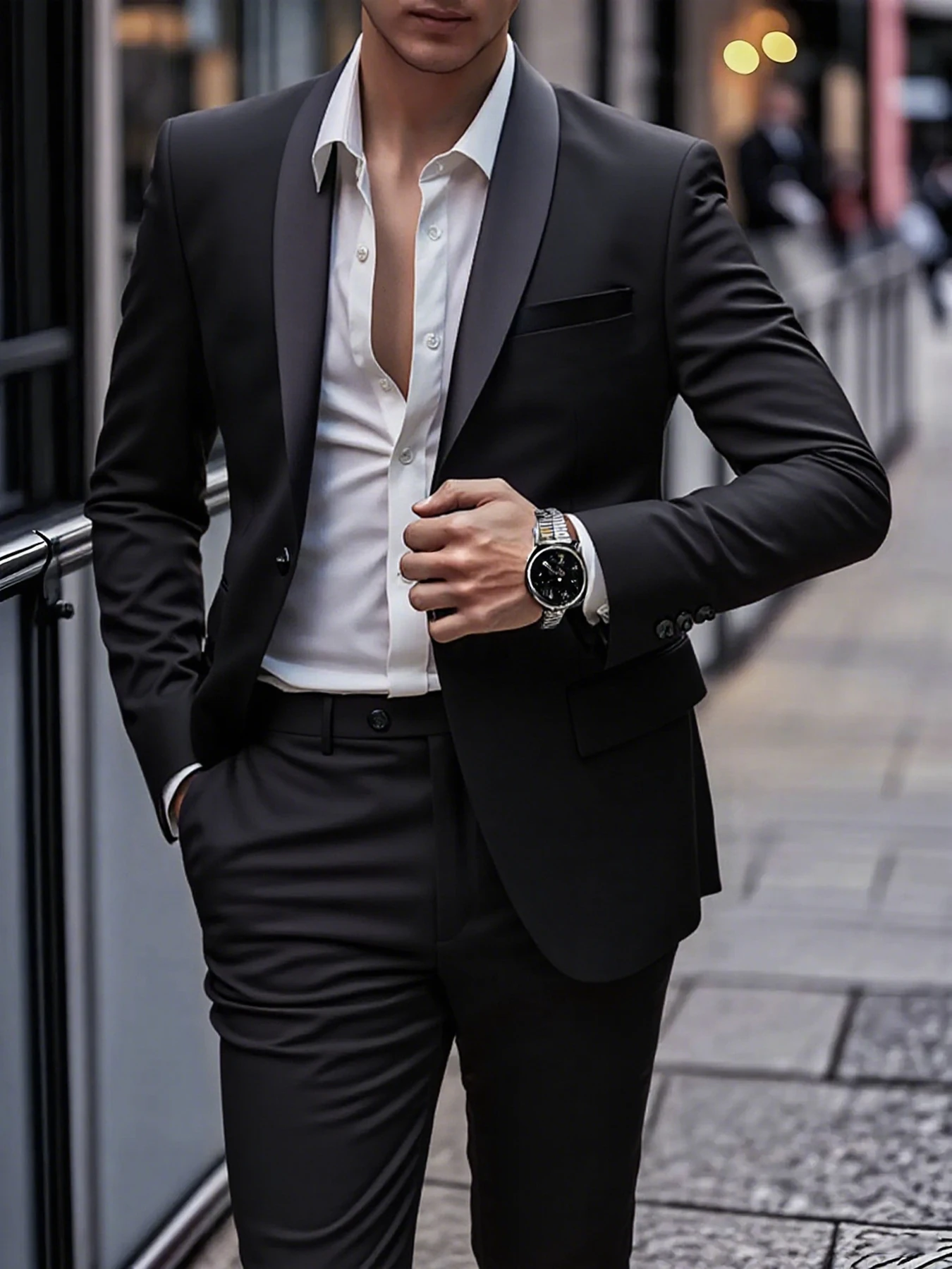 

[MEN SUIT]2pcs Men's Classic Fit Formal Suit - Essential for Formal Gatherings, Wedding Speeches & High-End Business Events