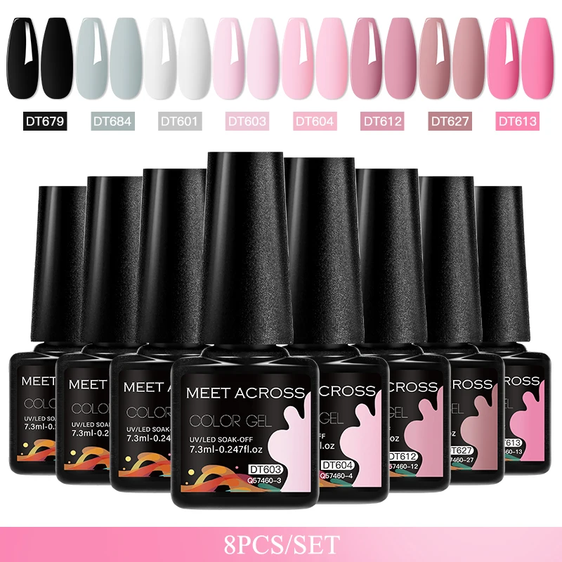 8 stuks gel nagellak set alle seizoenen doe-het-zelf nail art manicure ontwerp semi-permanente schildergel voor nagels losweken uv led vernis