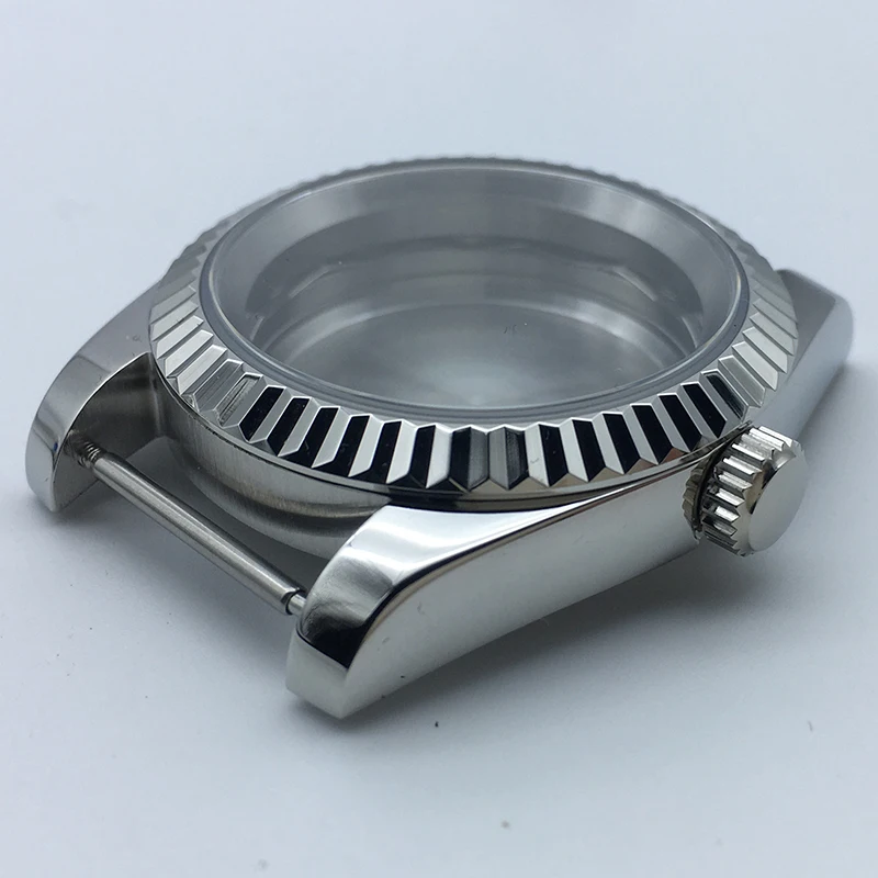 36mm 40mm silver NH35 case for Seiko NH34 NH35 NH36 NH38 Movement case top waterproof sapphire crystal glass for 28.5mm dial