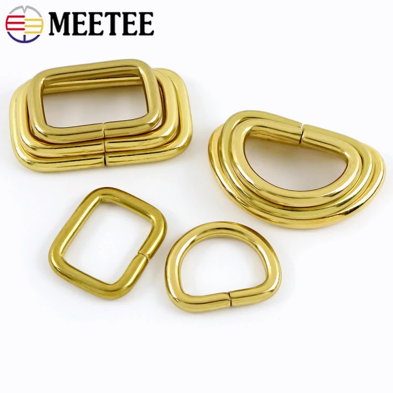 5/10 قطعة 10-38 مللي متر الصلبة النحاس D حلقة أبازيم حقيبة يد الأشرطة المشبك طوق بكلاب حزام ربط مشبك إكسسوارات الأجزاء الداخلية للكمبيوتر ذاتية الصنع