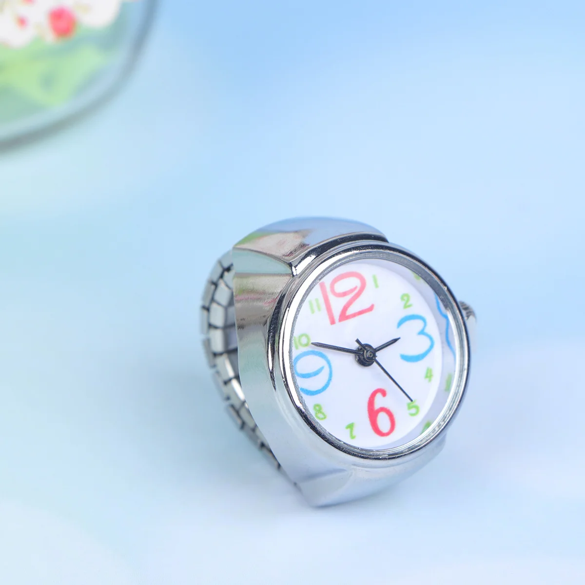 Montres à anneau avec chiffres colorés, ensemble à la mode pour les multi- Occasions, lumineux, Look quotidien, accessoire cadeau, 2 pièces