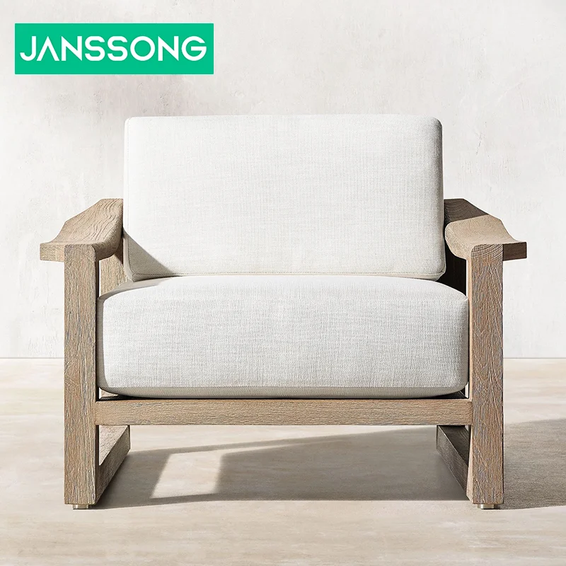 Roman Design Classical Forms Outdoor Furniture Set Premium Sustainable Teak Wood Sofa Modern