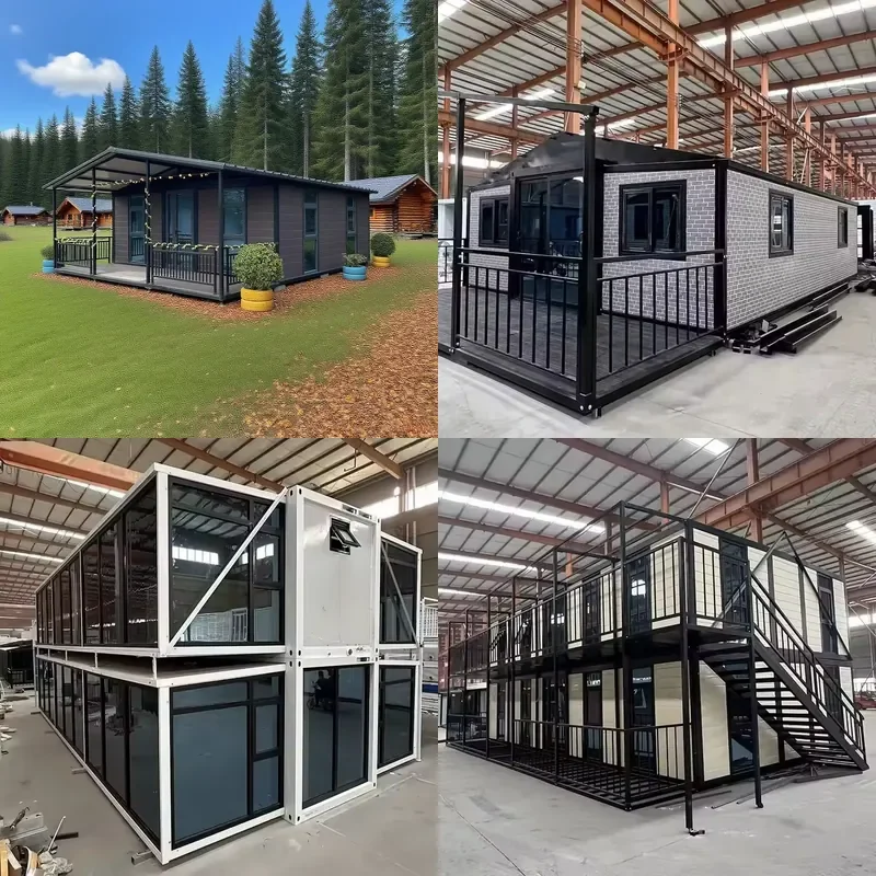 for Custom Double Wings Expandable Container House 20ft 40ft Steel Prefab Home Portable Living Space Office Durable Modular