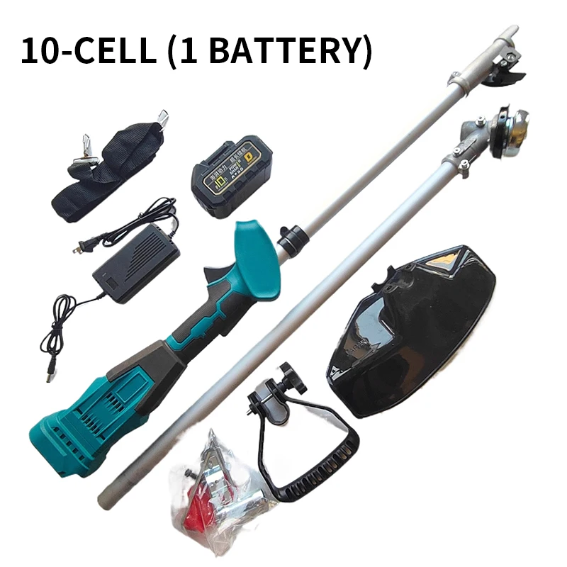 

High-power 10-inch brushless electric lawn mower, rechargeable weeding backpack small agricultural lawn mower and brush cutter
